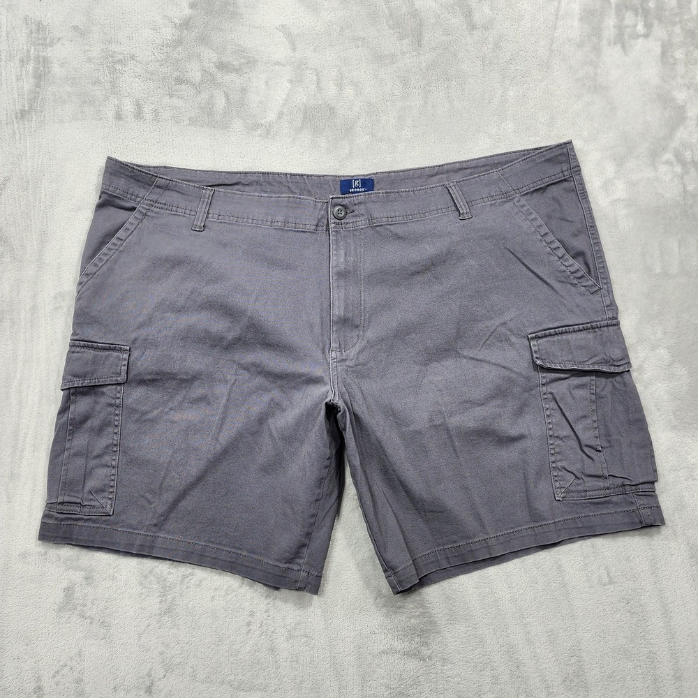 George Shorts Mens 48 Gray Stretch Cargo Canvas Utility 9 Inseam Outdoor Casual